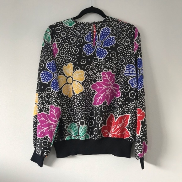 OSCAR DE LA RENTA Floral Crewneck Blouse - Picture 4 of 7